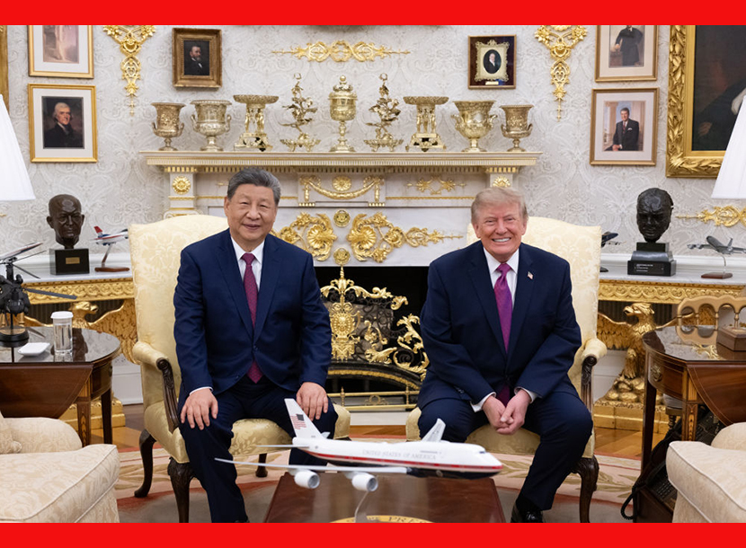 习近平同美国总统特朗普小范围交流